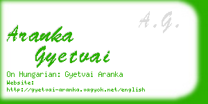 aranka gyetvai business card